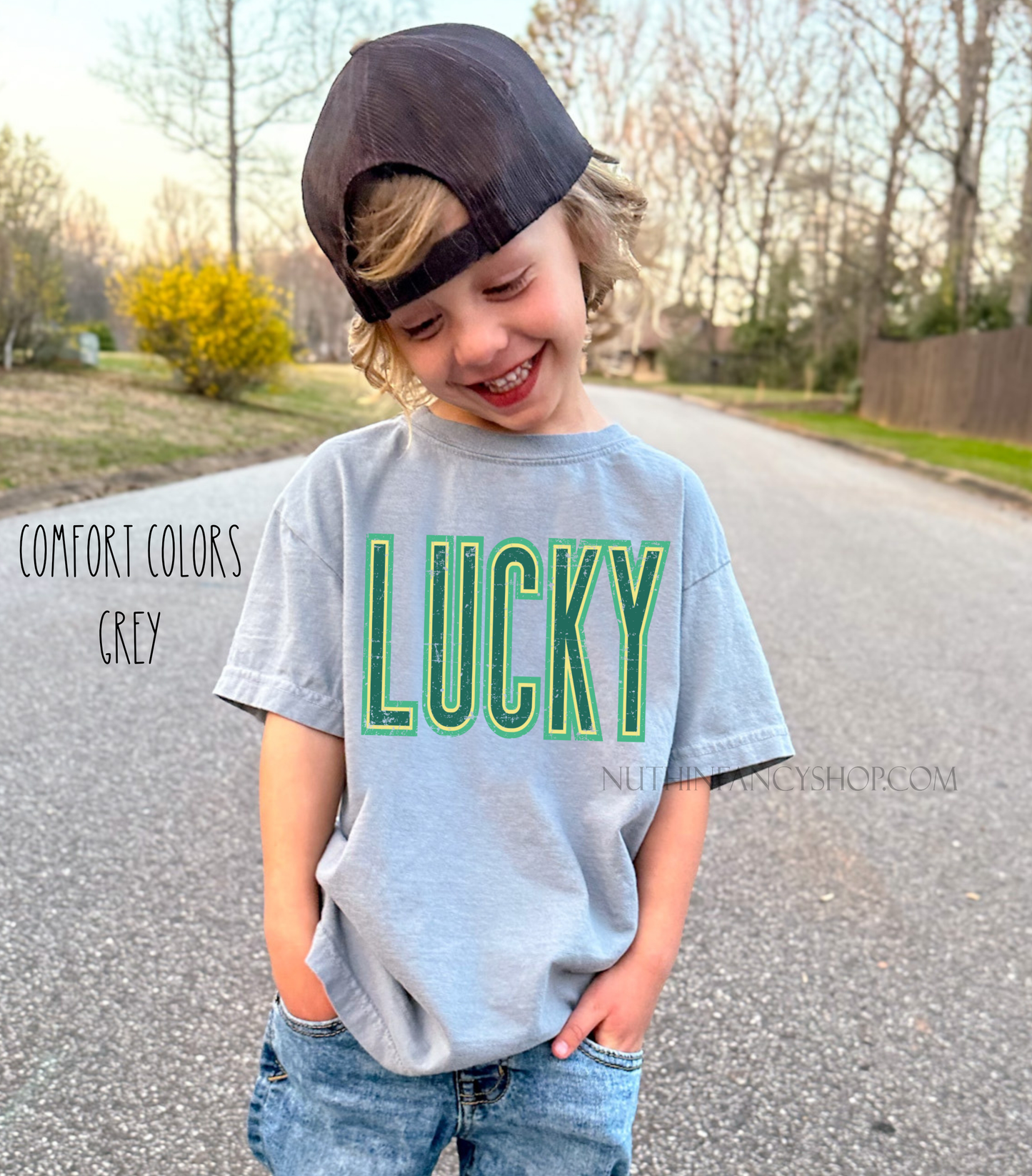 Retro LUCKY, Grey