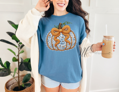 Laced Yarn Grandmillennial Pumpkin Bow