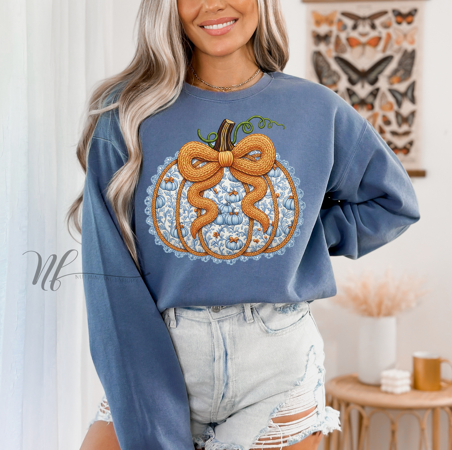 Laced Yarn Grandmillennial Pumpkin Bow