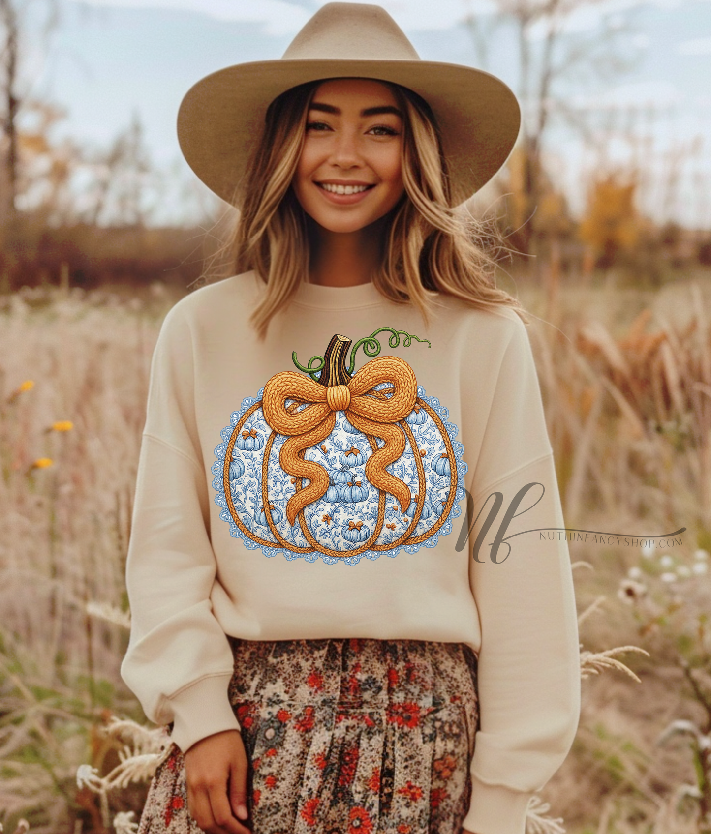 Laced Yarn Grandmillennial Pumpkin Bow