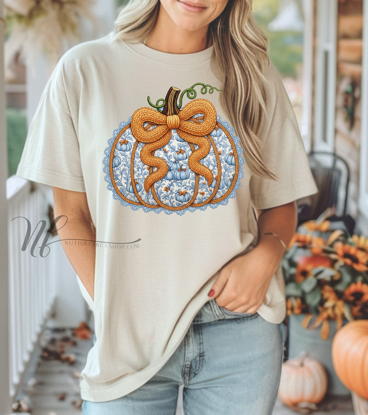 Laced Yarn Grandmillennial Pumpkin Bow