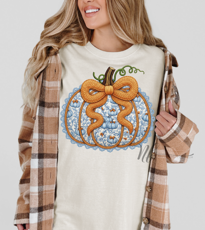 Laced Yarn Grandmillennial Pumpkin Bow