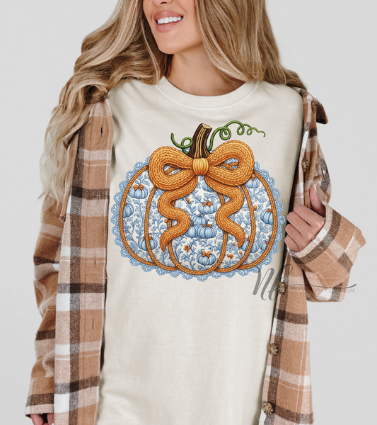 Laced Yarn Grandmillennial Pumpkin Bow