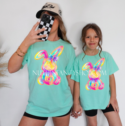 Neon Watercolor Bunny