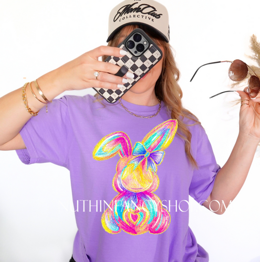 Neon Watercolor Bunny