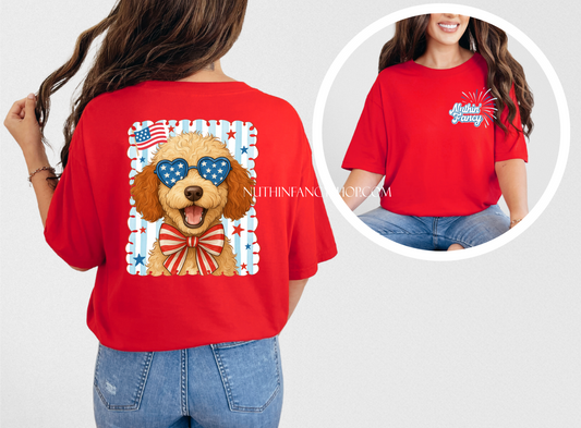 Patriotic Doodle on Red