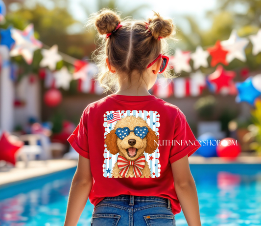 Patriotic Doodle on Red