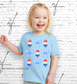 Patriotic Popsicle Bow Collage on Light Blue