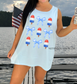 Patriotic Popsicle Bow Collage on Light Blue