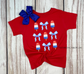 Patriotic Popsicle Bow Collage on Red