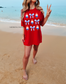 Patriotic Popsicle Bow Collage on Red