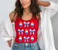 Patriotic Popsicle Bow Collage on Red