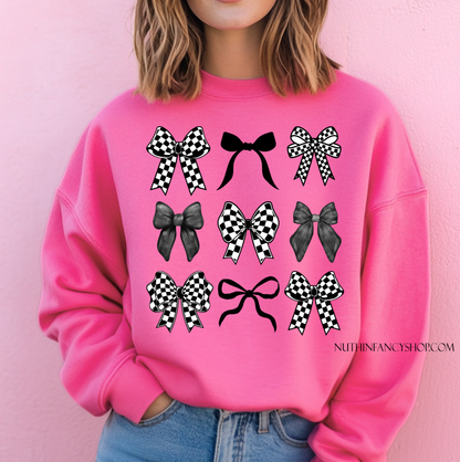 Racing Bow Collage on Pink