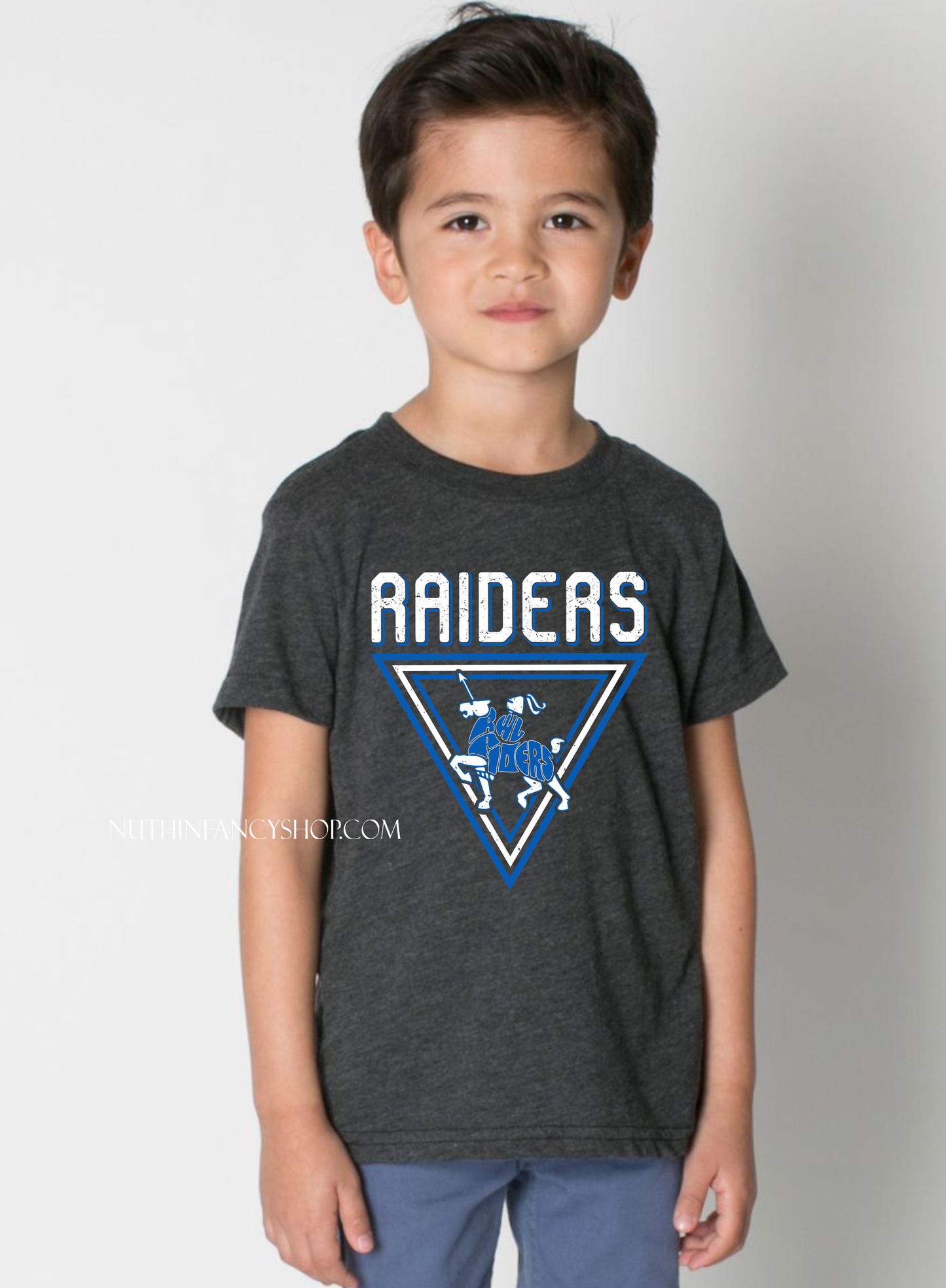 Raiders Vintage Triangle Man on the Horse on Dark Grey