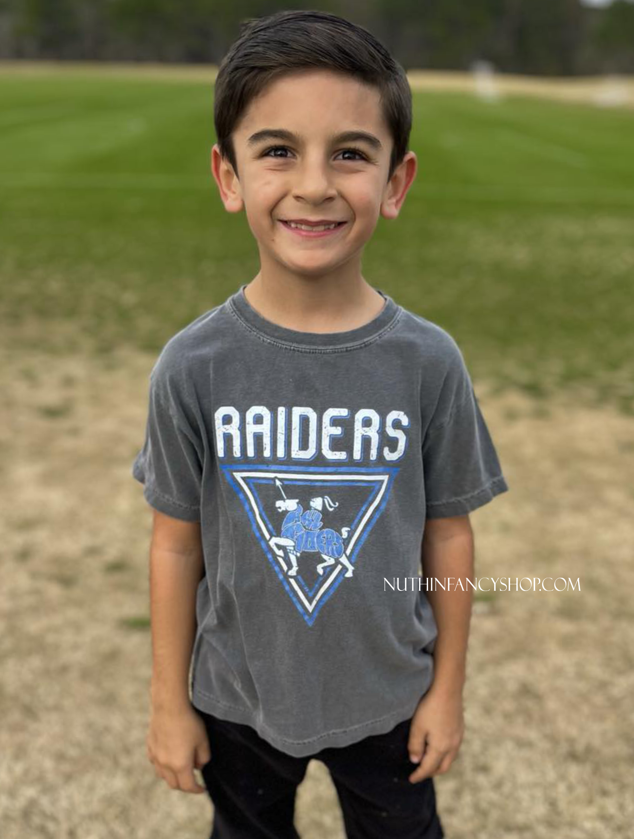 Raiders Vintage Triangle Man on the Horse on Dark Grey – Nuthin' Fancy