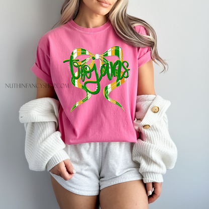 Trojans Hand Drawn Bow on Pink