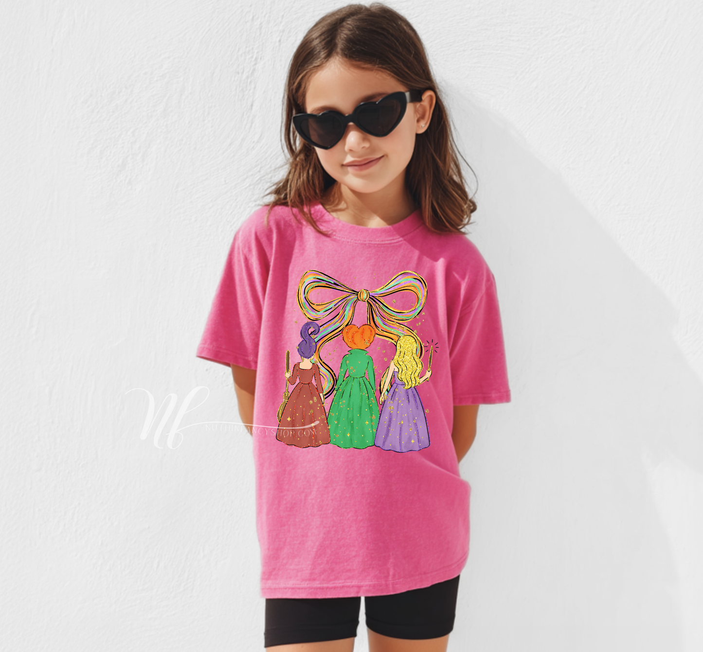 Witchy Bow Doodle on Pink