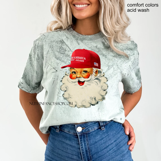 MAGA Santa, Comfort Colors Acid Wash