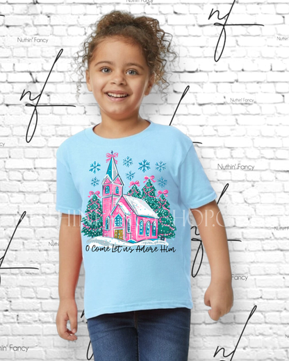 Adore Him Pink Winter Church