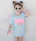 Pink Floral Amen on Light Blue
