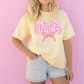 Pink Floral Amen on Yellow