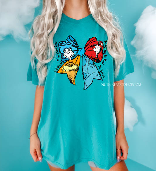 Be Kind Coquette Bow Characters on Seafoam