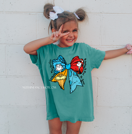 Be Kind Coquette Bow Characters on Seafoam