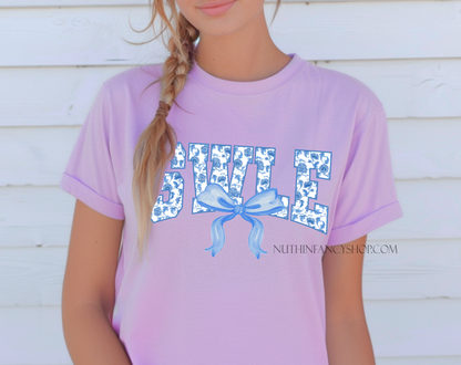 SWLE Preppy Blue Floral on Light Purple