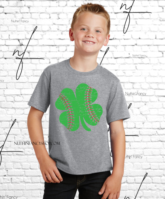 Green Distressed Baseball Shamrock