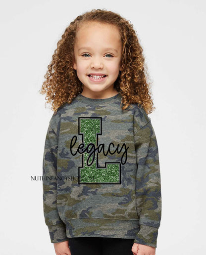 Legacy Bold Faux Green Glitter, Camo