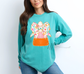 Color Leopard Candy Corn Bow on Seafoam