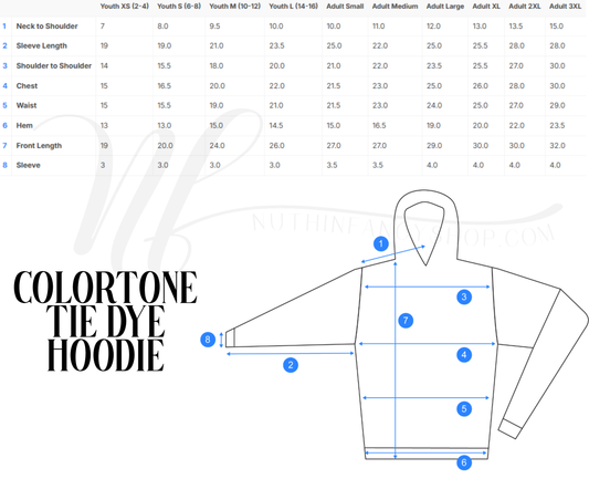 ADULT Tie Dye Hoodie Blank (MORE COLOR OPTIONS)