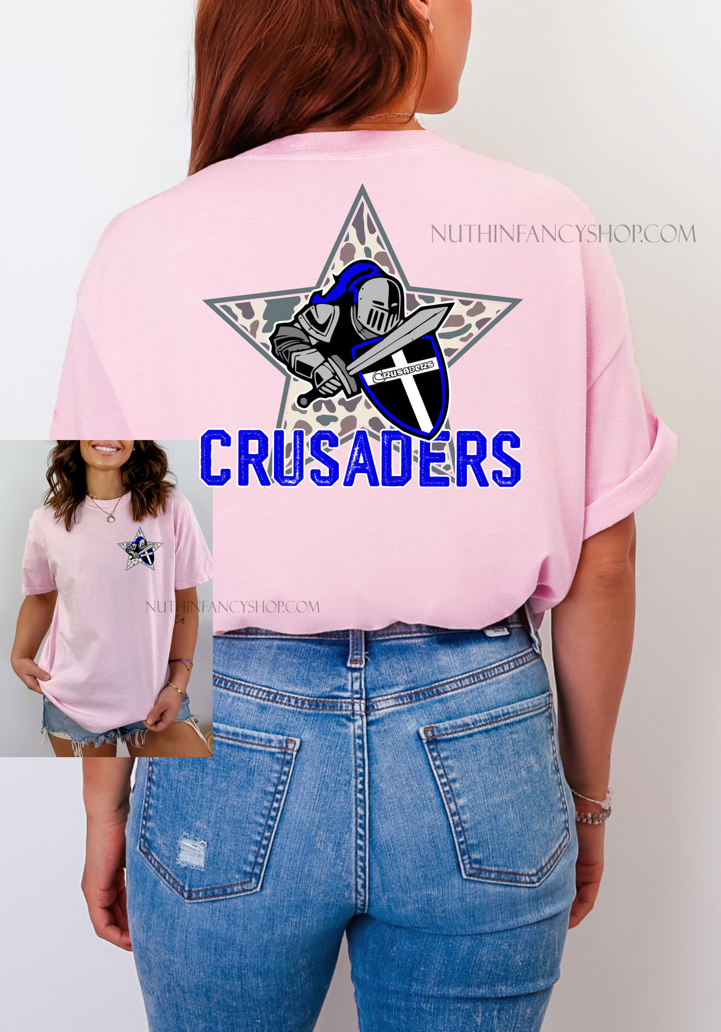 Crusaders Camo Star on Light Pink