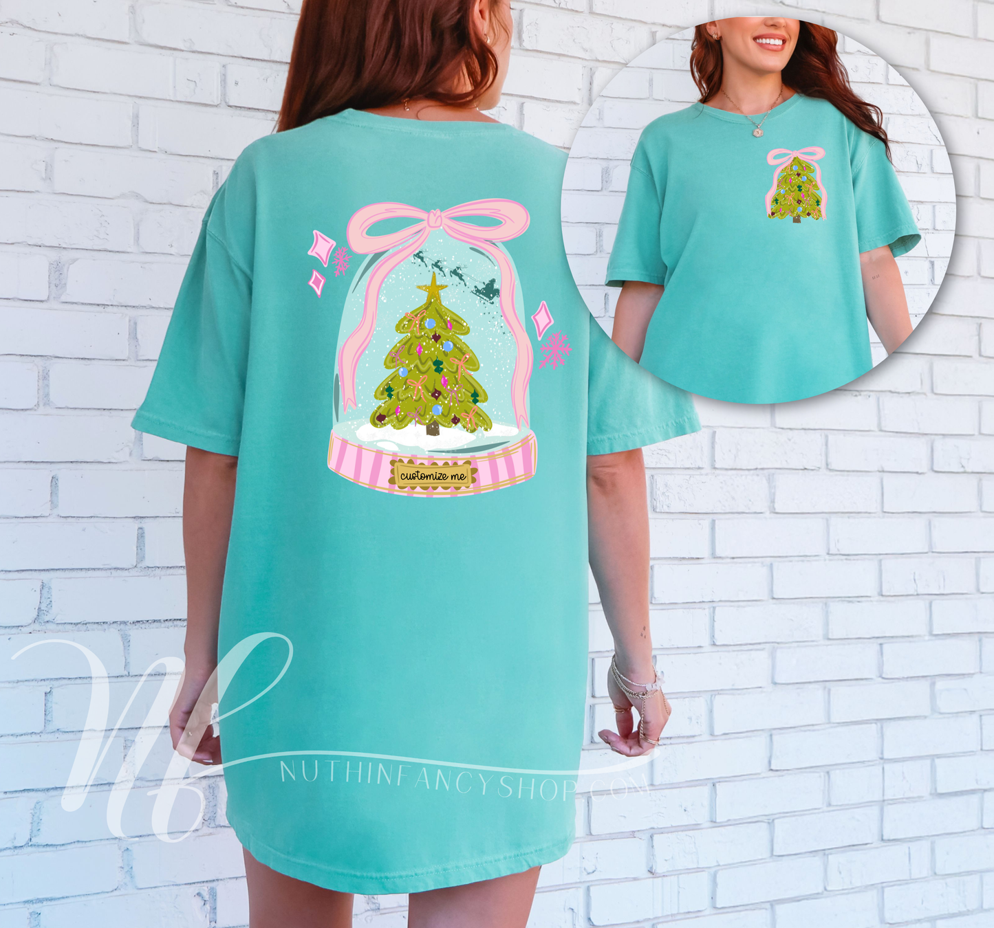 Customizable Snow Globe, Front and Back