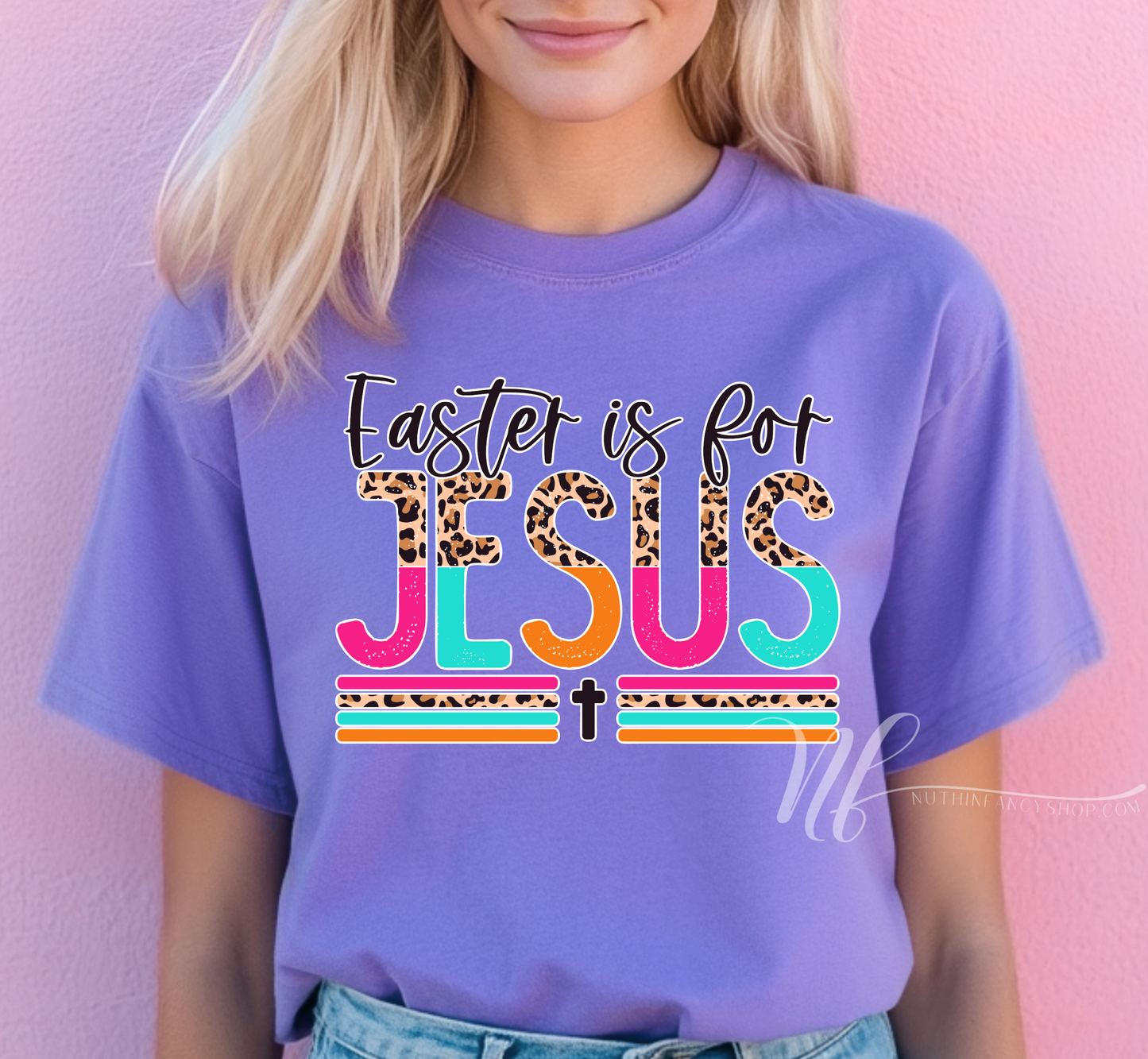Easter is for Jesus Leopard Neon Alpha
