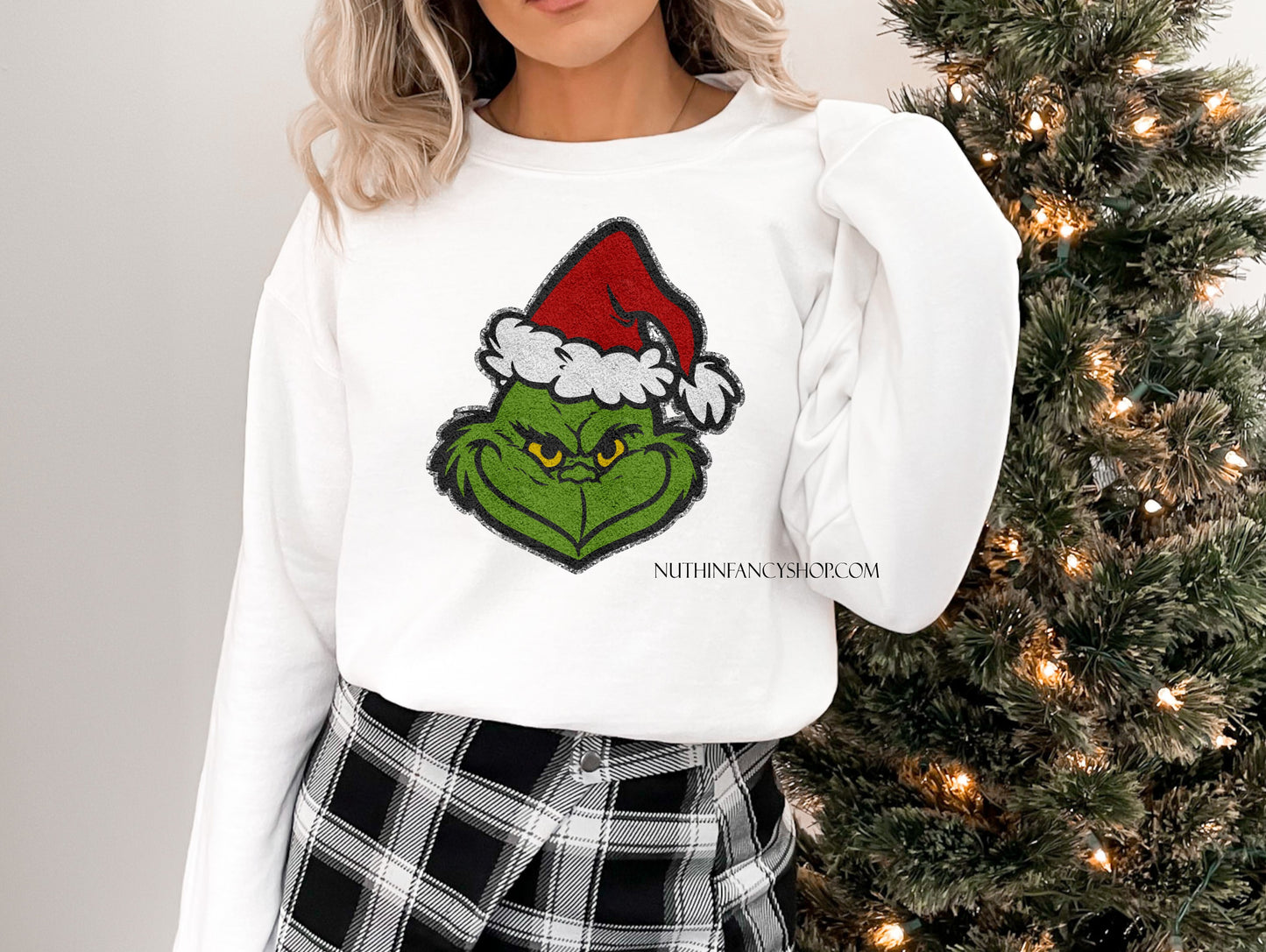 FAUX Chenille Meanie Christmas Man Patch
