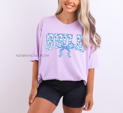 SWLE Preppy Blue Floral on Light Purple