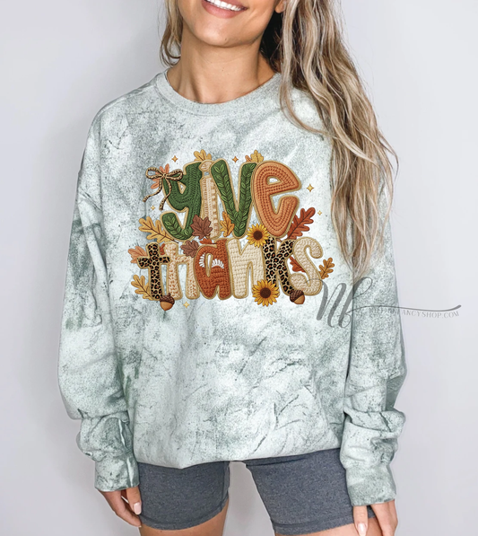 Give Thanks Fall Mix Faux Yarn, Comfort Colors Acid Wash