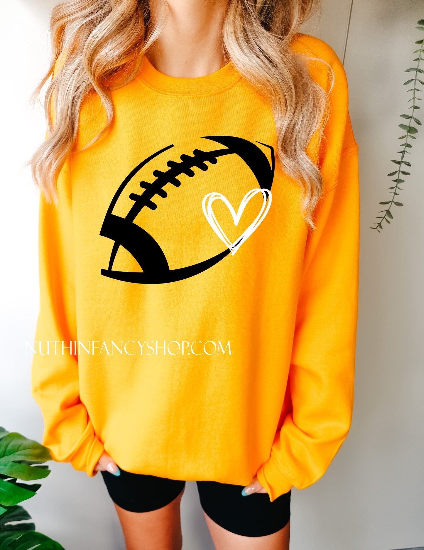 Black and Gold Football Heart