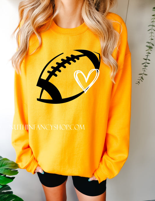 Black and Gold Football Heart