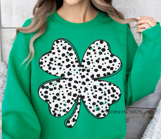 Distressed Dalmatian Shamrock