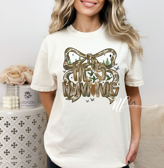 He's Hunting Camo Bow, Ivory