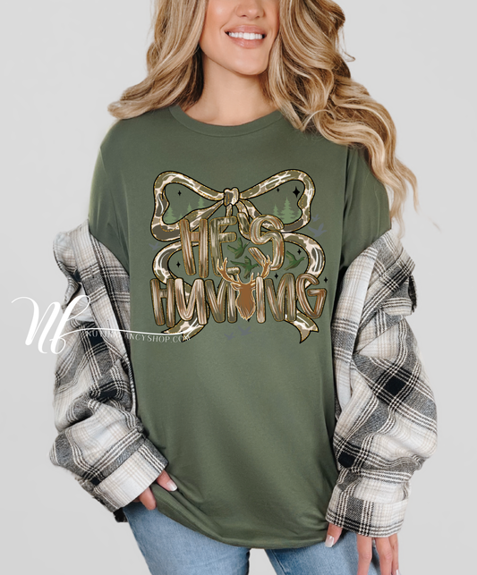 He's Hunting Camo Bow, Green