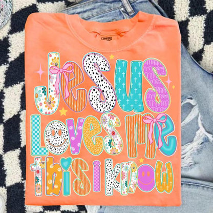 Jesus Loves Me Preppy Alpha Doodle