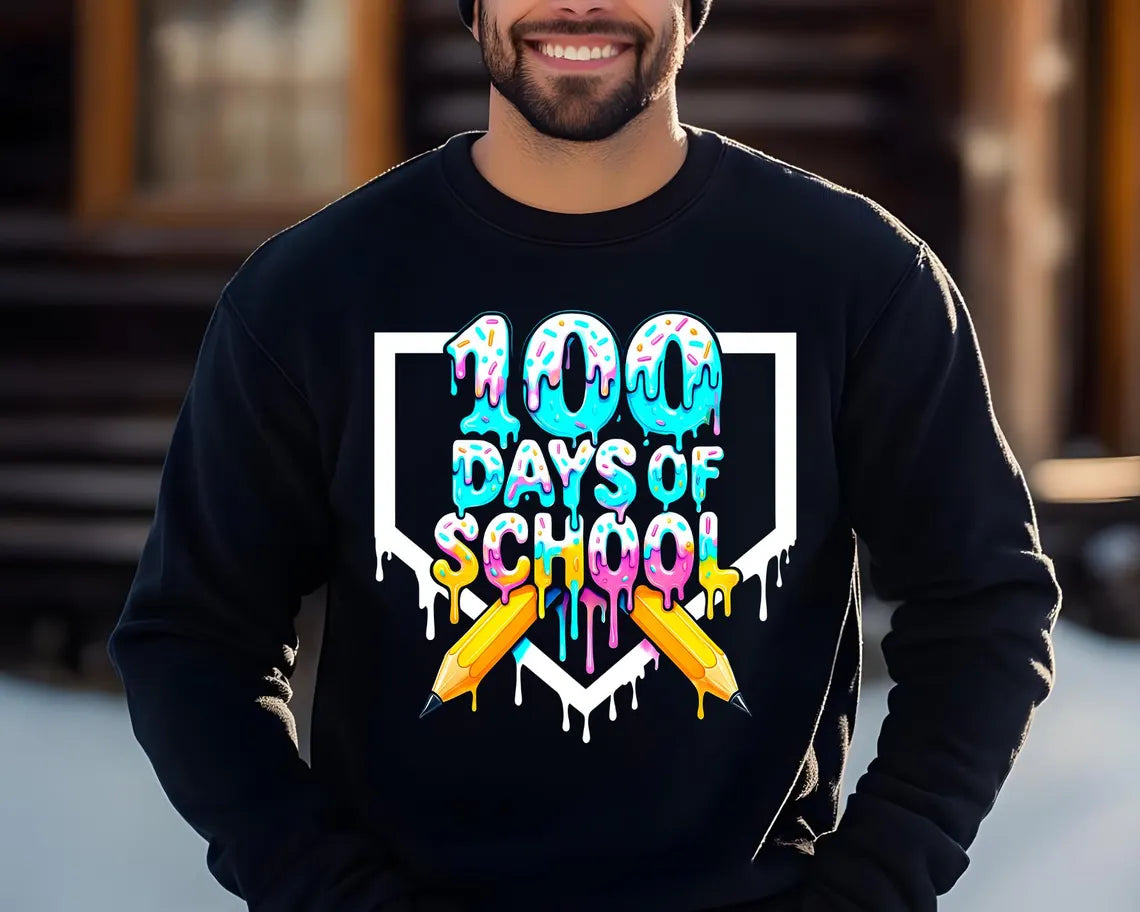 Neon Pencil Drip 100 Days, Black