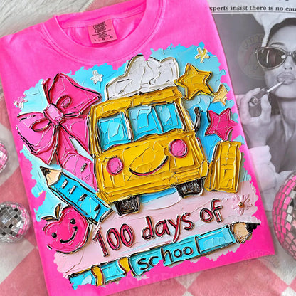 Faux Painted 100 Days of School Bus
