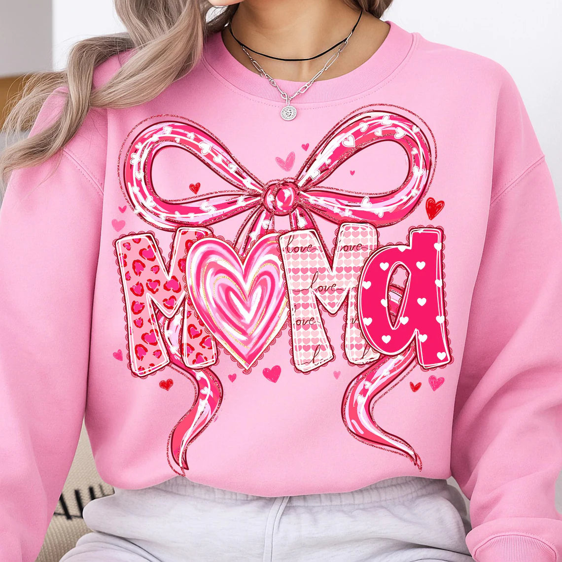Preppy Valentines Bow Mama