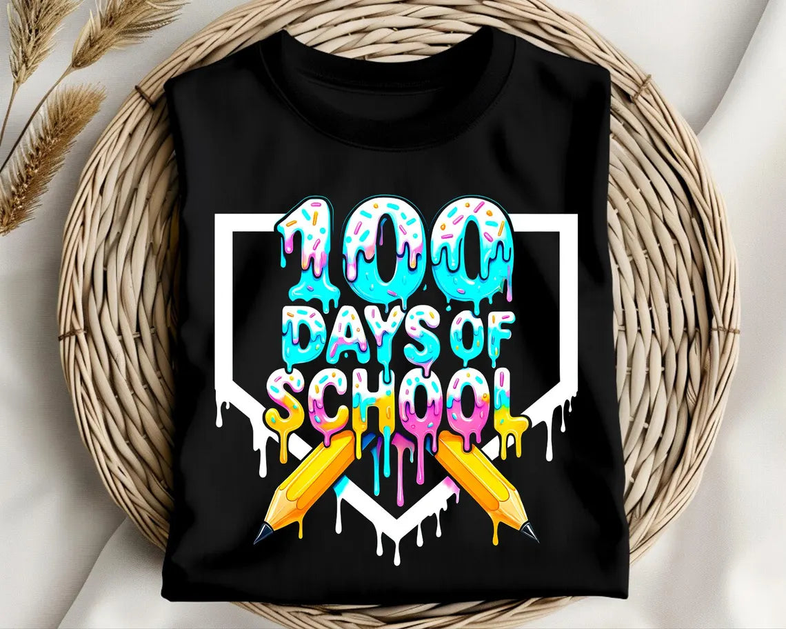 Neon Pencil Drip 100 Days, Black