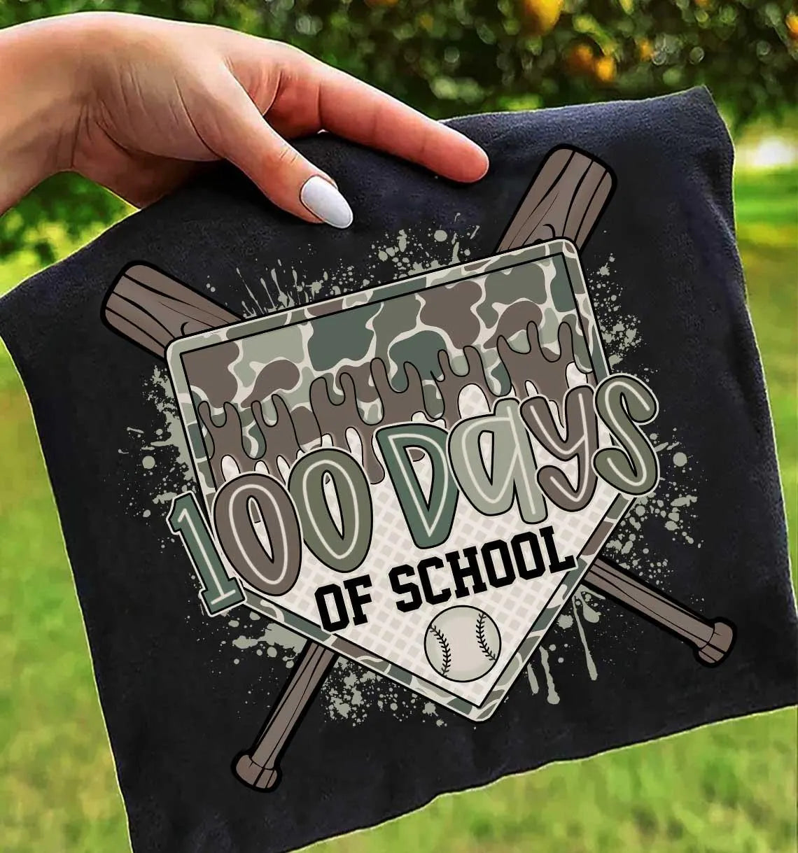 Camo Baseball Drip of 100 Days, Black