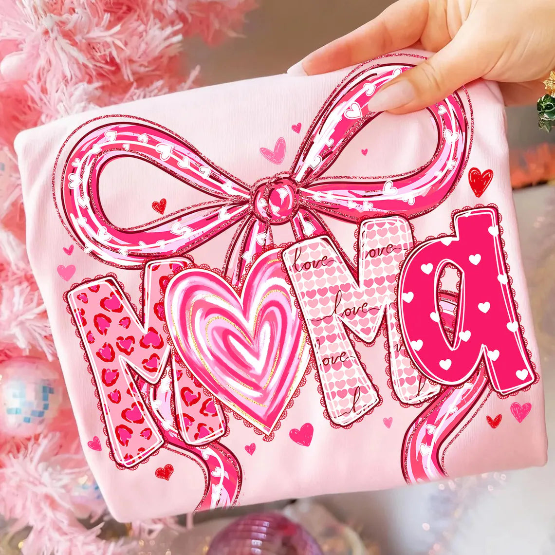 Preppy Valentines Bow Mama